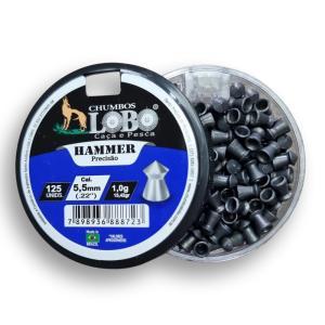 Chumbinho para espingarda de pressão Lobo 5,5mm com 125 unidades